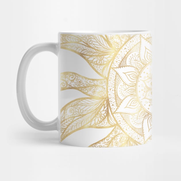 Elegant Gold Sun Mandala Design by NdesignTrend